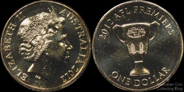 2012 AFL Premiers Dollar (Image courtesy of Australian Coin Collecting Blog)