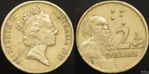 Australia 1988 $2 Coin Planchet Flaw Error